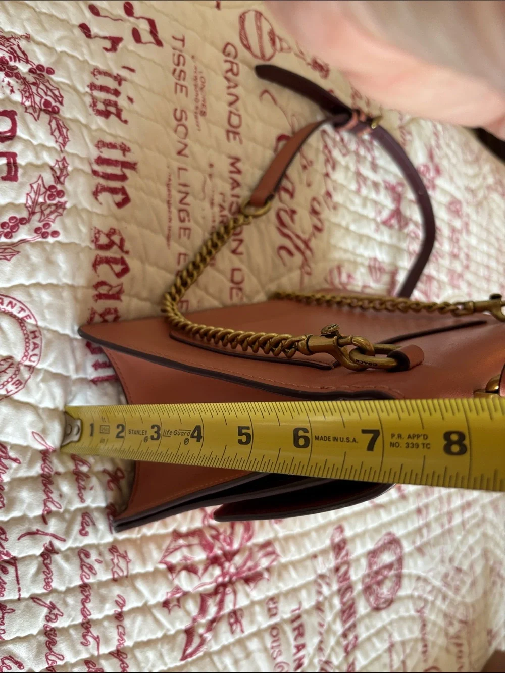 Coach Leather Top-Handle Satchel with Butterfly- Dusty Rose/Burgundy Accents - Picture 2 of 16